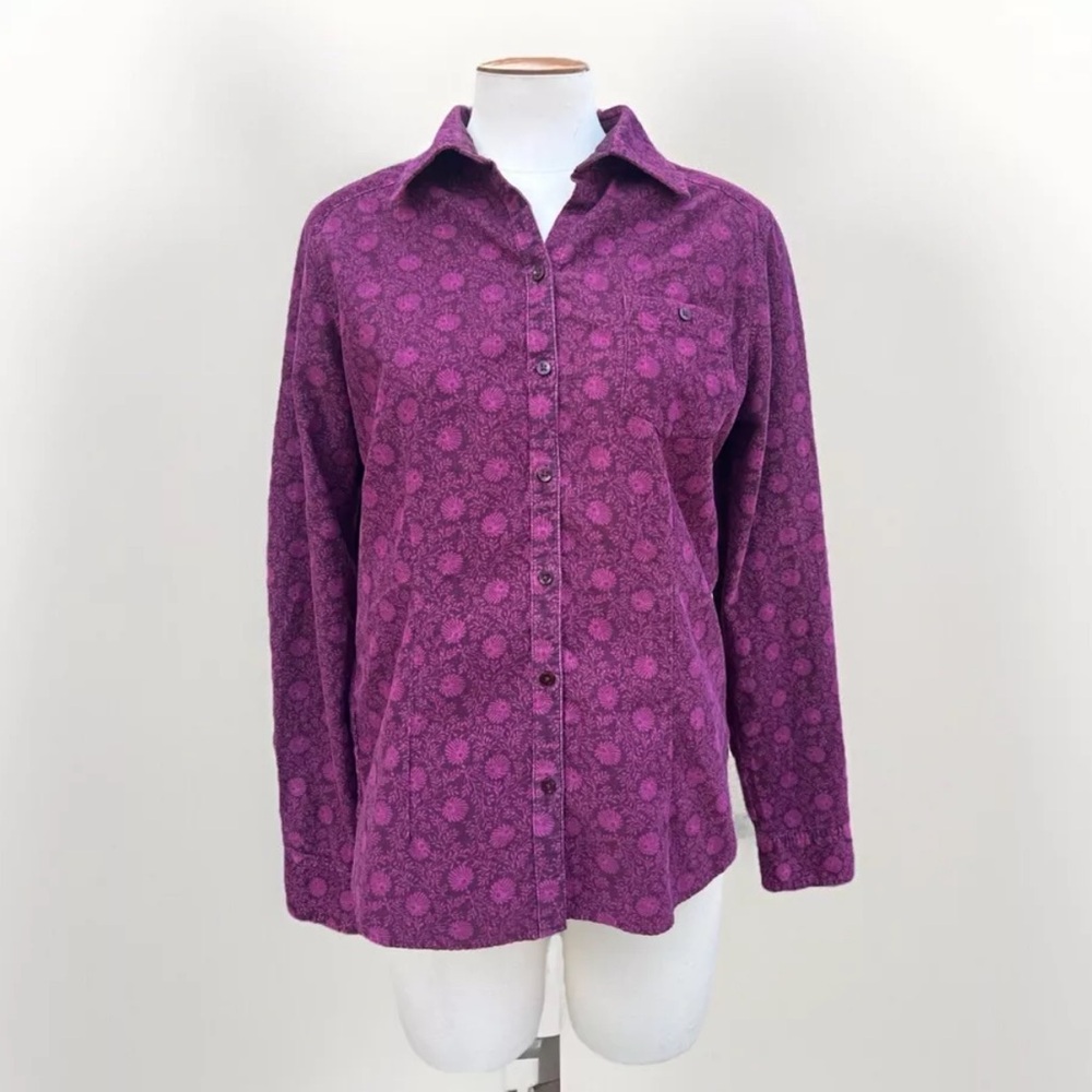 Eddie Bauer Purple Corduroy Button Up M